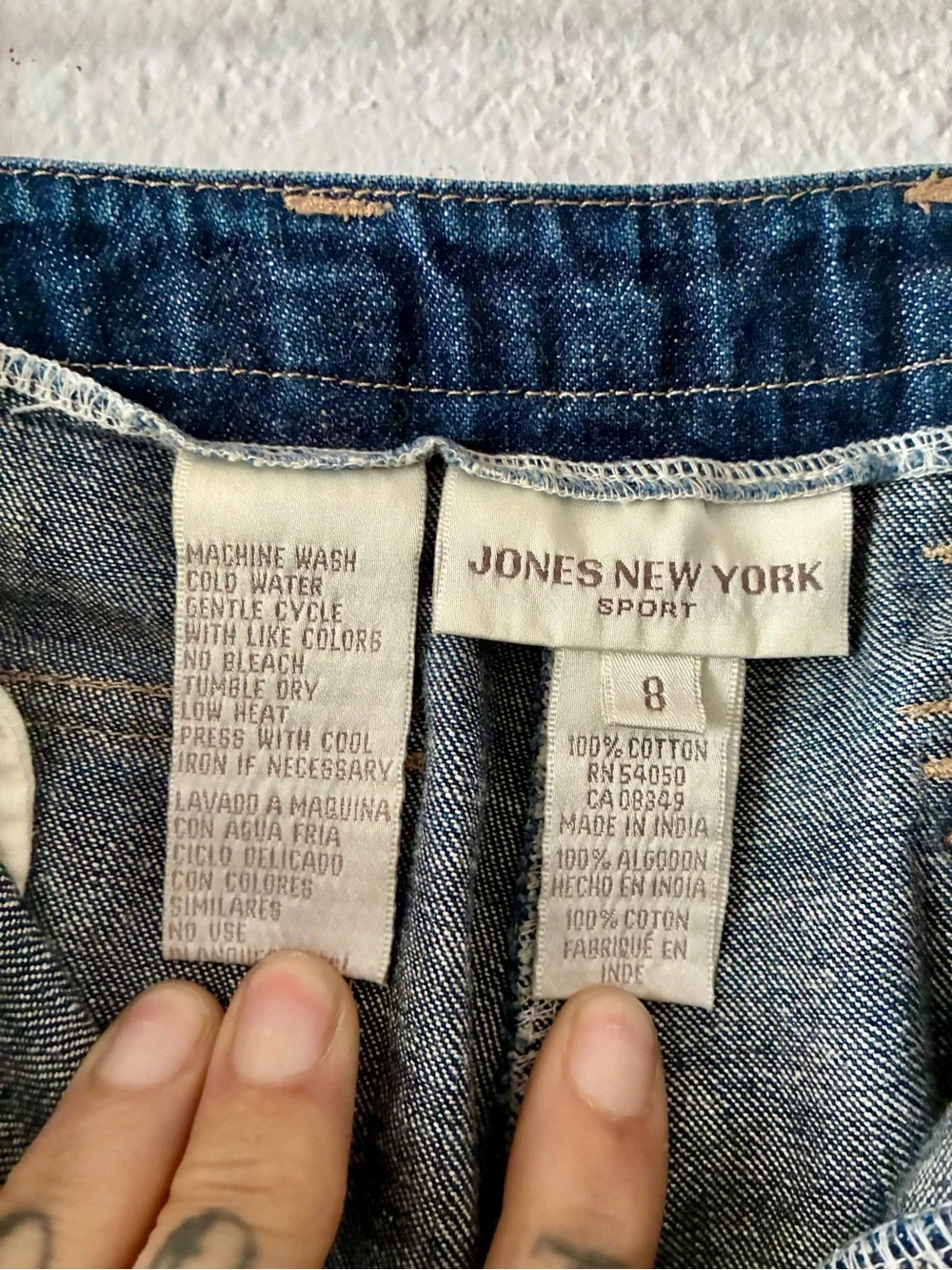 VTG Jones New York Sport 8 💯 Cotton Blue Denim Trouser Jeans Wide Straight Leg